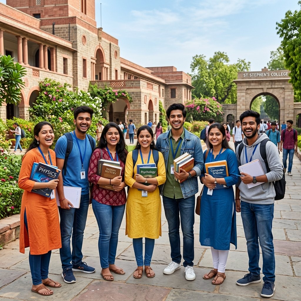 Indian college students laughing together